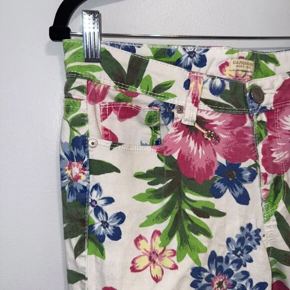 U.S. Polo Assn. Womens Floral Print Skinny Jeans Size 8 - Picture 2 of 8